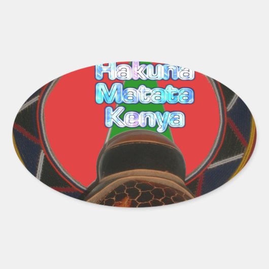 Hakuna Matata Kenya Kunstdruk Ovale Sticker (Voorkant)