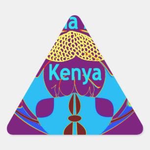 "Hakuna Matata Kenya" Vlinderkunst Print/Grafisch Driehoek Sticker