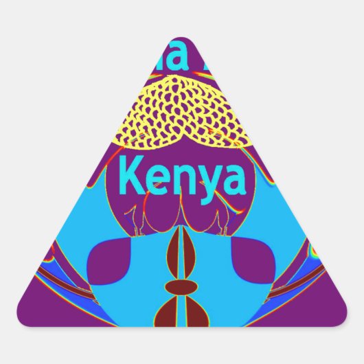 "Hakuna Matata Kenya" Vlinderkunst Print/Grafisch Driehoek Sticker (Voorkant)