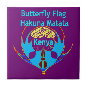 "Hakuna Matata Kenya" Vlinderkunst Print/Grafisch Tegeltje
