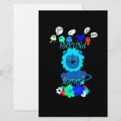 Hakuna Matata Lion Art Print Briefpapier (Voorkant / Achterkant)