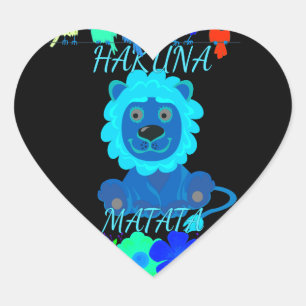 Hakuna Matata Lion Art Print Hart Sticker