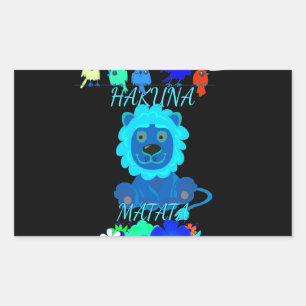 Hakuna Matata Lion Art Print Rechthoekige Sticker