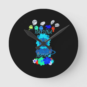Hakuna Matata Lion Art Print Ronde Klok