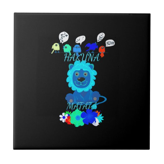 Hakuna Matata Lion Art Print Tegeltje (Voorkant)