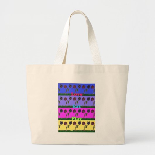 Hakuna Matata Love Eat Play.png Grote Tote Bag (Voorkant)