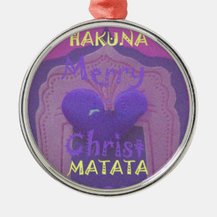 Hakuna Matata Merry KerstLove Design.jpg Metalen Ornament