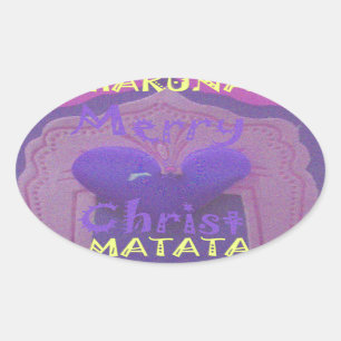 Hakuna Matata Merry KerstLove Design.jpg Ovale Sticker