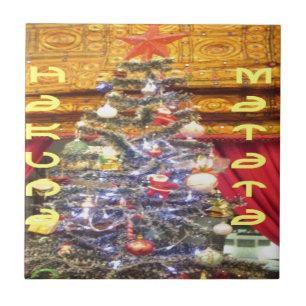 Hakuna Matata Merry Kerstmis en een gelukkig nieuw Tegeltje