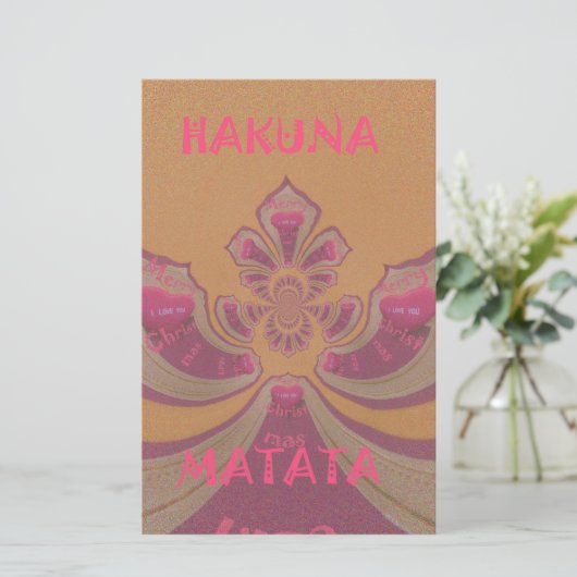 Hakuna Matata Merry-kerstontwerp Briefpapier (Staand voorkant)