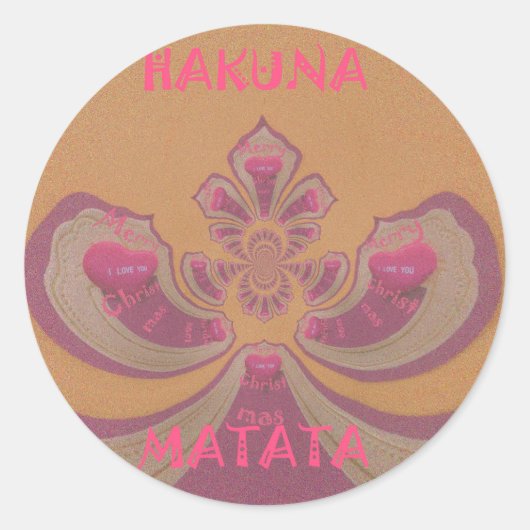 Hakuna Matata Merry-kerstontwerp Ronde Sticker (Voorkant)