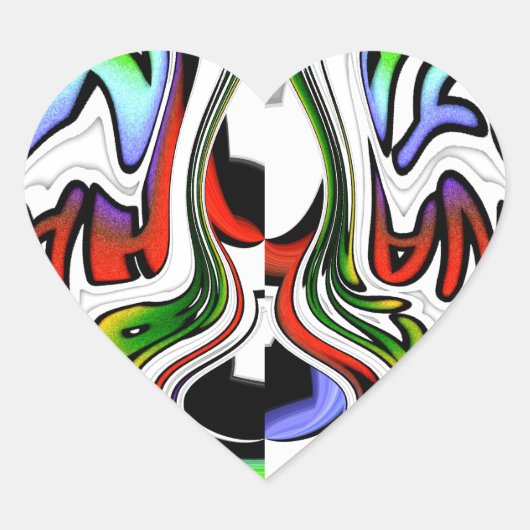 Hakuna Matata met Abstracte werveling en gradiënte Hart Sticker (Voorkant)