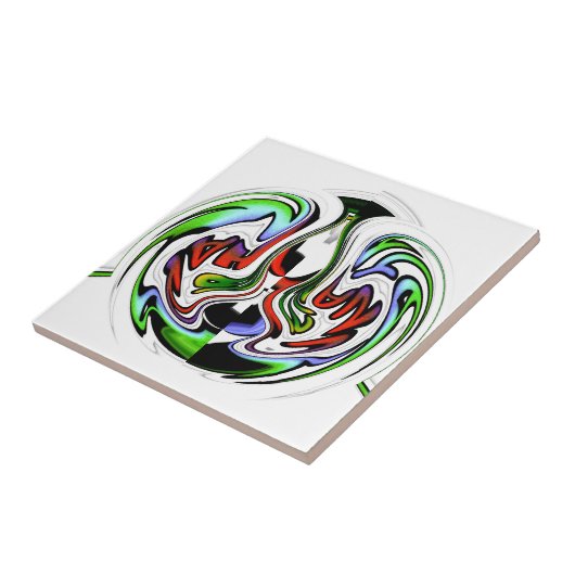 Hakuna Matata met Abstracte werveling en gradiënte Tegeltje (Zijkant)