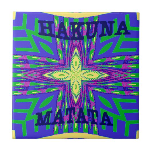 Hakuna matata Mombasa Kanga Tegeltje (Voorkant)