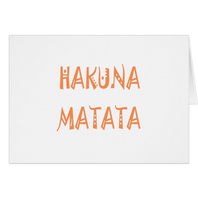 Hakuna Matata Motief Tekst Art Design (Voorkant Horizontaal)