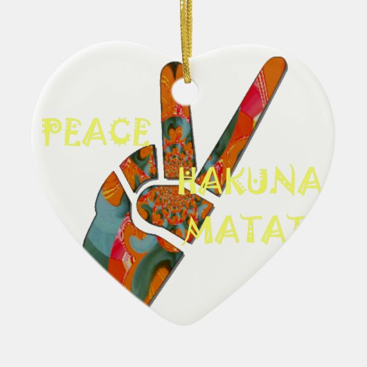 Hakuna Matata Peace Keramisch Ornament (Voorkant)