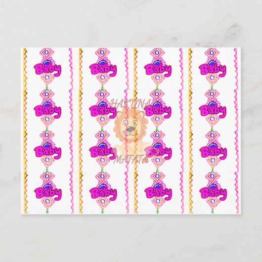 Hakuna Matata: Prachtig Baby Lion Design Motief Briefkaart (Voorkant)