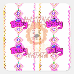 Hakuna Matata: Prachtig Baby Lion Design Motief Vierkante Sticker