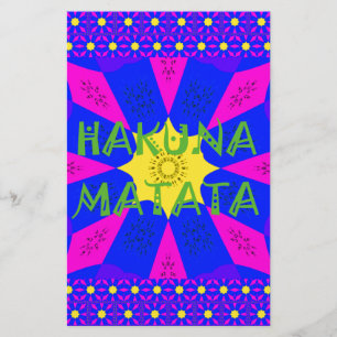 Hakuna Matata prachtige verbluffende designkleuren Briefpapier