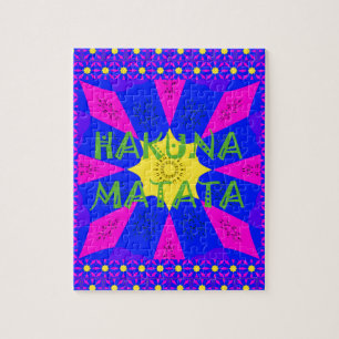 Hakuna Matata prachtige verbluffende designkleuren Legpuzzel
