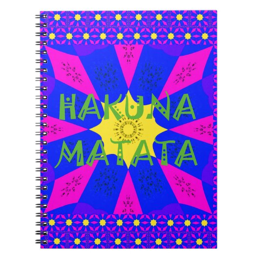 Hakuna Matata prachtige verbluffende designkleuren Notitieboek (Voorkant)