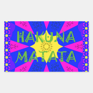 Hakuna Matata prachtige verbluffende designkleuren Rechthoekige Sticker