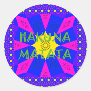 Hakuna Matata prachtige verbluffende designkleuren Ronde Sticker