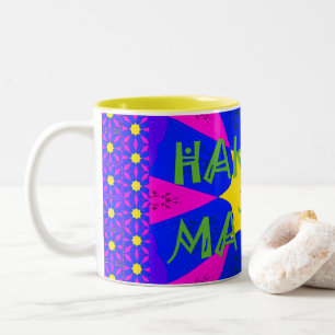 Hakuna Matata prachtige verbluffende designkleuren Tweekleurige Koffiemok