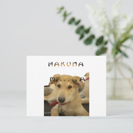 "Hakuna Matata Pup" - Zorgenvrije Puppy Liefde Briefkaart (Staand voorkant)