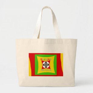 Hakuna Matata Rasta Color Red Golden Green Grote Tote Bag