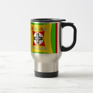 Hakuna Matata Rasta Color Red Golden Green Reisbeker