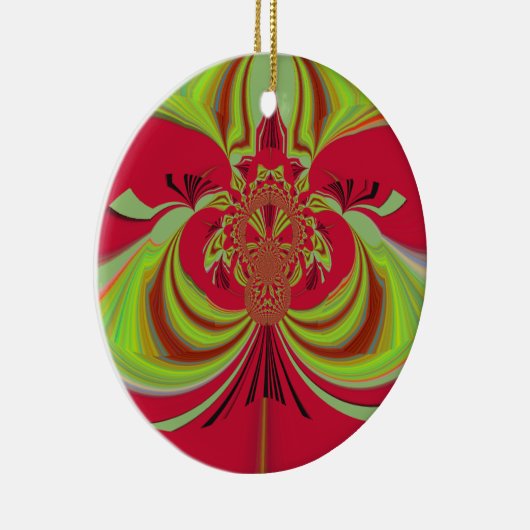 Hakuna Matata rood geel ontwerp Keramisch Ornament (Rechts)