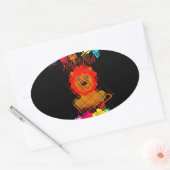 Hakuna Matata, schattig ontwerp van de baby leeuw Ovale Sticker (Envelop)