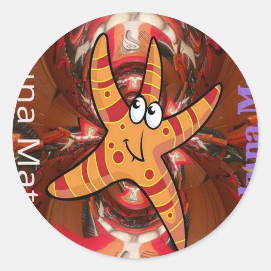 Hakuna Matata Starfish Design Ronde Sticker (Voorkant)
