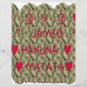 Hakuna Matata Talk Money Art Print Design Briefhoofd Sjabloon (Voorkant)