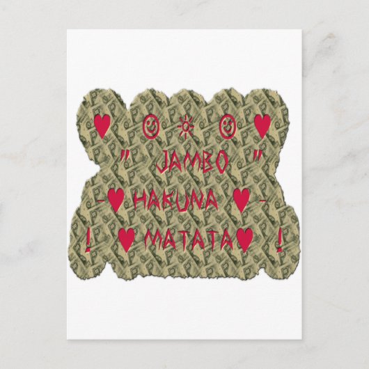 Hakuna Matata Talk Money Art Print Design Briefkaart (Voorkant)