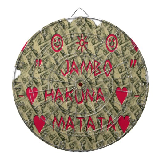 Hakuna Matata Talk Money Art Print Design Dartbord (Voorkant)