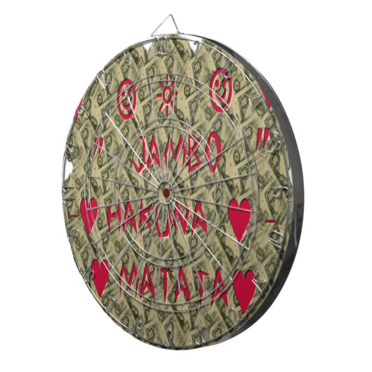 Hakuna Matata Talk Money Art Print Design Dartbord (Voorkant Rechts)