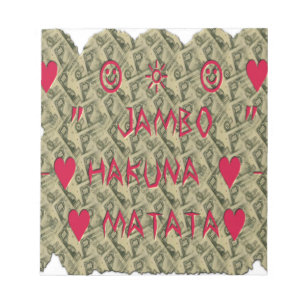 Hakuna Matata Talk Money Art Print Design Notitieblok