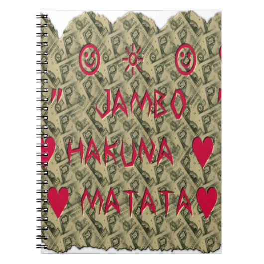 Hakuna Matata Talk Money Art Print Design Notitieboek (Voorkant)