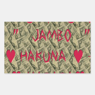 Hakuna Matata Talk Money Art Print Design Rechthoekige Sticker