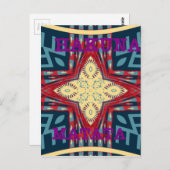 Hakuna Matata Tekst Hoop Abstracte kunst Print Des Briefkaart (Voorkant / Achterkant)