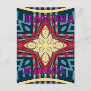 Hakuna Matata Tekst Hoop Abstracte kunst Print Des Briefkaart