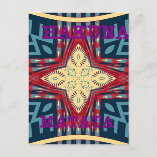 Hakuna Matata Tekst Hoop Abstracte kunst Print Des Briefkaart (Voorkant)