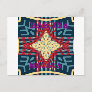 Hakuna Matata Tekst Hoop Abstracte kunst Print Des Briefkaart