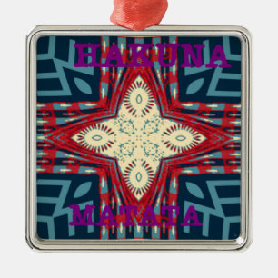 Hakuna Matata Tekst Hoop Abstracte kunst Print Des Metalen Ornament