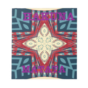 Hakuna Matata Tekst Hoop Abstracte kunst Print Des Notitieblok