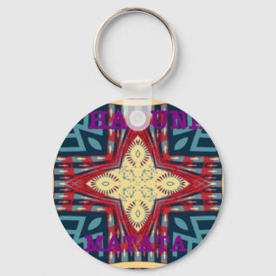 Hakuna Matata Tekst Hoop Abstracte kunst Print Des Sleutelhanger