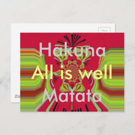 Hakuna Matata tout est bien motif carte postale (Devant / Derrière)