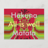 Hakuna Matata tout est bien motif carte postale (Devant)